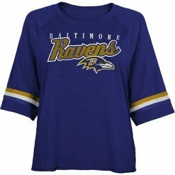 Outerstuff Juniors Purple Baltimore Ravens Burnout Raglan Half-Sleeve T-Shirt