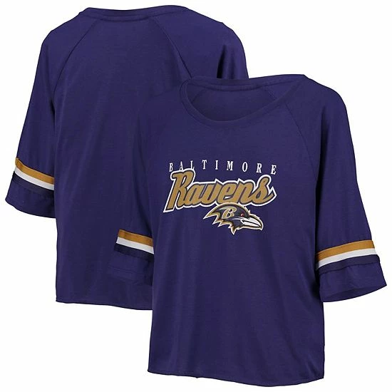 Outerstuff Juniors Purple Baltimore Ravens Burnout Raglan Half-Sleeve T-Shirt 4 Outerstuff Juniors Purple Baltimore Ravens Burnout Raglan Half-Sleeve T-Shirt - Image 2