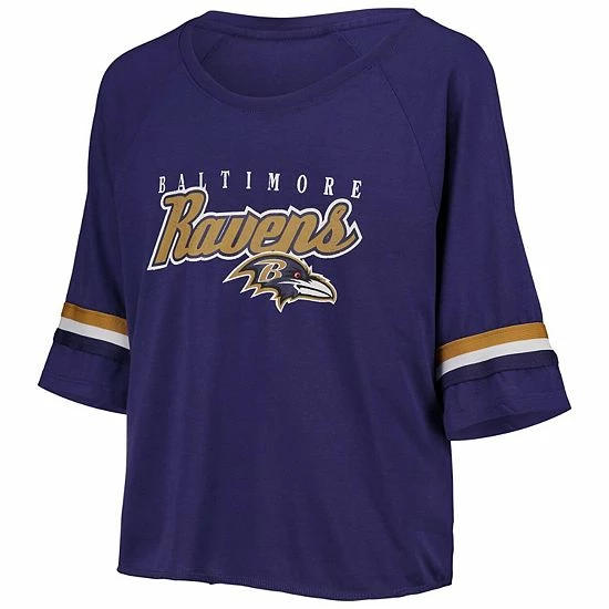 Outerstuff Juniors Purple Baltimore Ravens Burnout Raglan Half-Sleeve T-Shirt 5 Outerstuff Juniors Purple Baltimore Ravens Burnout Raglan Half-Sleeve T-Shirt - Image 3