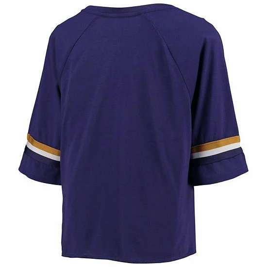 Outerstuff Juniors Purple Baltimore Ravens Burnout Raglan Half-Sleeve T-Shirt 6 Outerstuff Juniors Purple Baltimore Ravens Burnout Raglan Half-Sleeve T-Shirt - Image 4