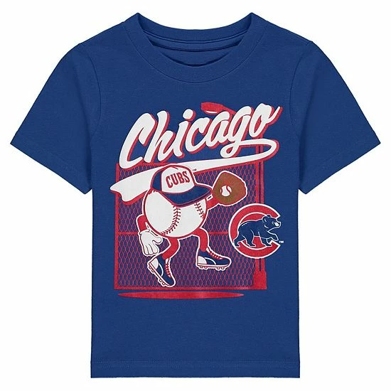 Outerstuff Preschool Royal Chicago Cubs On The Fence T-Shirt 4 Outerstuff Preschool Royal Chicago Cubs On The Fence T-Shirt - Image 2