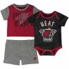 Outerstuff Infant Red Miami Heat Team Putting Up Numbers Bodysuit T-Shirt & Shorts Set