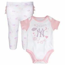 Alternative view of Outerstuff Newborn & Infant White/Pink New York Yankees Spreading Love Bodysuit & Tutu With Leggings Set