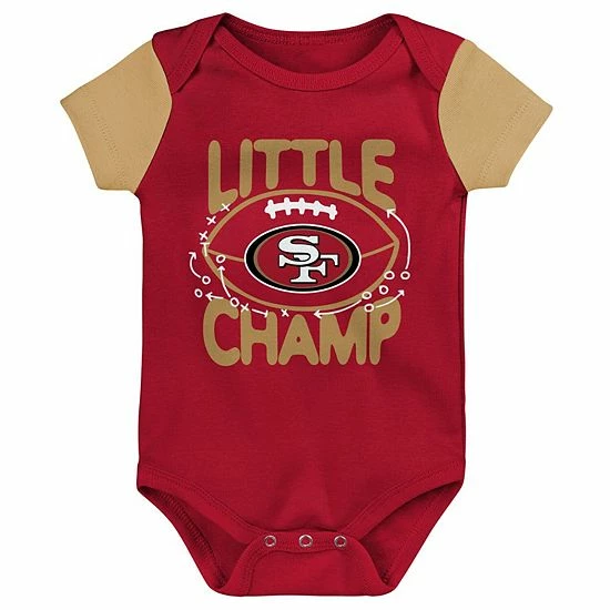 Outerstuff Newborn & Infant Scarlet/Gold San Francisco 49ers Little Champ Three-Piece Bodysuit Bib & Booties Set 5 Outerstuff Newborn & Infant Scarlet/Gold San Francisco 49ers Little Champ Three-Piece Bodysuit Bib & Booties Set - Image 3