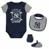 Outerstuff Newborn & Infant Navy New York Yankees Little Champ Three-Pack Bodysuit Bib & Booties Set