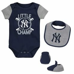 Outerstuff Newborn & Infant Navy New York Yankees Little Champ Three-Pack Bodysuit Bib & Booties Set -Outerstuff shop unnamed file 2518