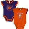 Outerstuff Girls Newborn & Infant Orange/Purple Clemson Tigers Too Much Love Two-Piece Bodysuit Set
