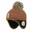 Outerstuff Newborn & Infant Brown Pittsburgh Steelers Football Head Knit Hat