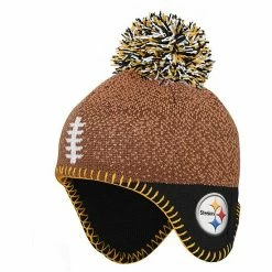 Outerstuff Newborn & Infant Brown Pittsburgh Steelers Football Head Knit Hat