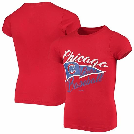 Outerstuff Girls Youth Red Chicago Cubs Fly The Flag T-Shirt 3 Outerstuff Girls Youth Red Chicago Cubs Fly The Flag T-Shirt