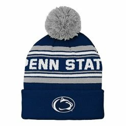 Outerstuff Youth Navy Penn State Nittany Lions Jacquard Cuffed Knit Hat With Pom