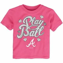 Outerstuff Toddler Pink Atlanta Braves Ball Girl T-Shirt
