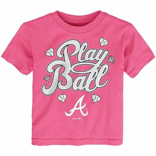 Outerstuff Toddler Pink Atlanta Braves Ball Girl T-Shirt 4 Outerstuff Toddler Pink Atlanta Braves Ball Girl T-Shirt - Image 2
