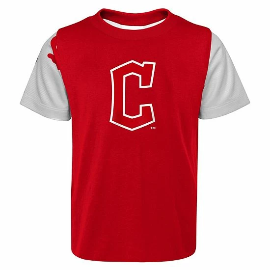 Outerstuff Newborn & Infant Red/Navy Cleveland Guardians Pinch Hitter T-Shirt & Shorts Set 5 Outerstuff Newborn & Infant Red/Navy Cleveland Guardians Pinch Hitter T-Shirt & Shorts Set - Image 3