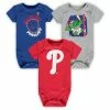 Outerstuff Infant Red/Royal/Heathered Gray Philadelphia Phillies Change Up 3-Pack Bodysuit Set -Outerstuff shop unnamed file 2645