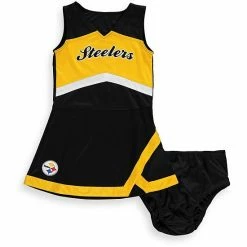 Outerstuff Girls Preschool Black/Gold Pittsburgh Steelers Cheer Captain Jumper Dress