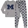 Outerstuff Youth Heathered Gray Michigan Wolverines Long Sleeve T-Shirt & Pant Sleep Set -Outerstuff shop unnamed file 2655