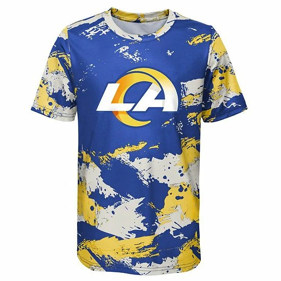 Outerstuff Youth Royal/Gold Los Angeles Rams Cross Pattern T-Shirt 5 Outerstuff Youth Royal/Gold Los Angeles Rams Cross Pattern T-Shirt - Image 3