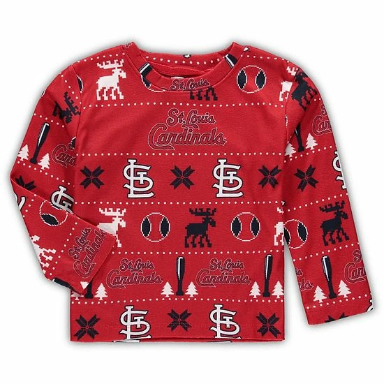Outerstuff Toddler Red St. Louis Cardinals Allover Print Long Sleeve T-Shirt & Pants Sleep Set 5 Outerstuff Toddler Red St. Louis Cardinals Allover Print Long Sleeve T-Shirt & Pants Sleep Set - Image 3