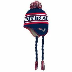 Outerstuff Preschool Navy/Red New England Patriots Jacquard Tassel Knit Hat With Pom