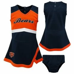 Outerstuff Girls Infant Navy/Orange Chicago Bears Cheer Captain Jumper Dress