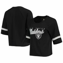 Outerstuff Juniors Black Las Vegas Raiders Burnout Raglan Half-Sleeve T-Shirt