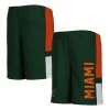 Outerstuff Youth Green Miami Hurricanes Lateral Mesh Performance Shorts