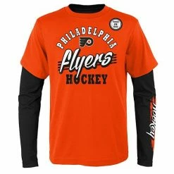 Outerstuff Youth Orange/Black Philadelphia Flyers Two-Man Advantage T-Shirt Combo Set