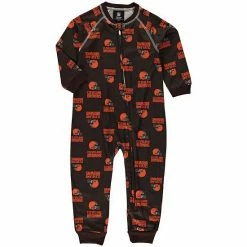Outerstuff Toddler Brown Cleveland Browns Piped Raglan Full-Zip Jumper