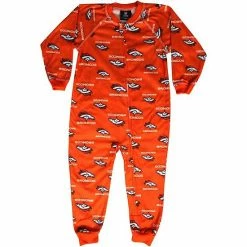 Outerstuff Denver Broncos Toddler Piped Raglan Full Zip Coverall - Orange