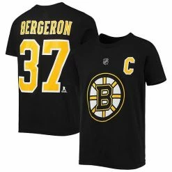 Alternative view of Outerstuff Youth Patrice Bergeron Black Boston Bruins Captain Name & Number T-Shirt
