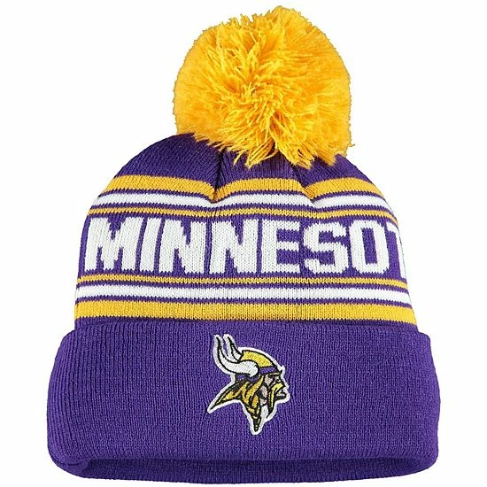 Outerstuff Toddler Purple Minnesota Vikings Jacquard Cuffed Knit Hat With Pom 3 Outerstuff Toddler Purple Minnesota Vikings Jacquard Cuffed Knit Hat With Pom