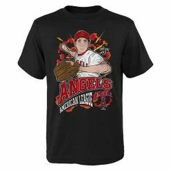 Outerstuff Youth Shohei Ohtani Black Los Angeles Angels Artist Series Player T-Shirt