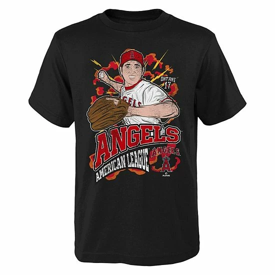 Outerstuff Youth Shohei Ohtani Black Los Angeles Angels Artist Series Player T-Shirt 3 Outerstuff Youth Shohei Ohtani Black Los Angeles Angels Artist Series Player T-Shirt