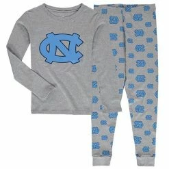 Outerstuff Youth Heathered Gray North Carolina Tar Heels Long Sleeve T-Shirt & Pant Sleep Set