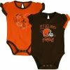 Outerstuff Newborn & Infant Brown/Orange Cleveland Browns Too Much Love Two-Piece Bodysuit Set -Outerstuff shop unnamed file 2882