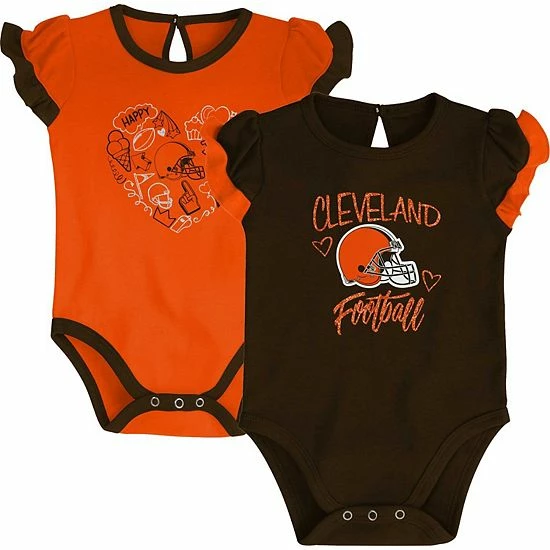 Outerstuff Newborn & Infant Brown/Orange Cleveland Browns Too Much Love Two-Piece Bodysuit Set 4 Outerstuff Newborn & Infant Brown/Orange Cleveland Browns Too Much Love Two-Piece Bodysuit Set - Image 2