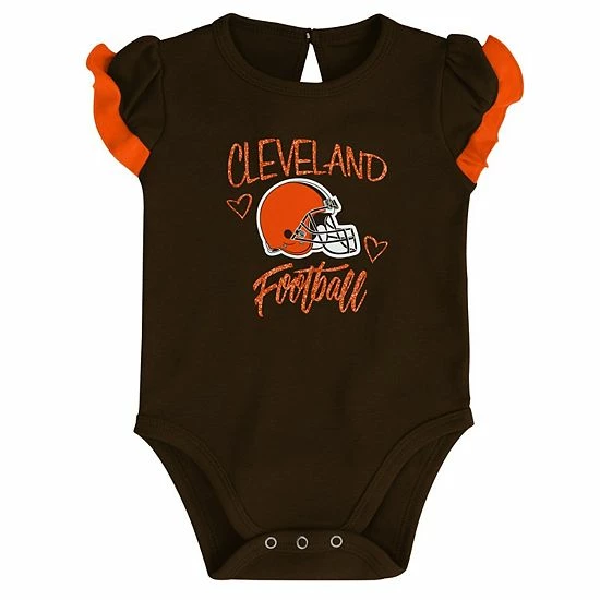 Outerstuff Newborn & Infant Brown/Orange Cleveland Browns Too Much Love Two-Piece Bodysuit Set 5 Outerstuff Newborn & Infant Brown/Orange Cleveland Browns Too Much Love Two-Piece Bodysuit Set - Image 3