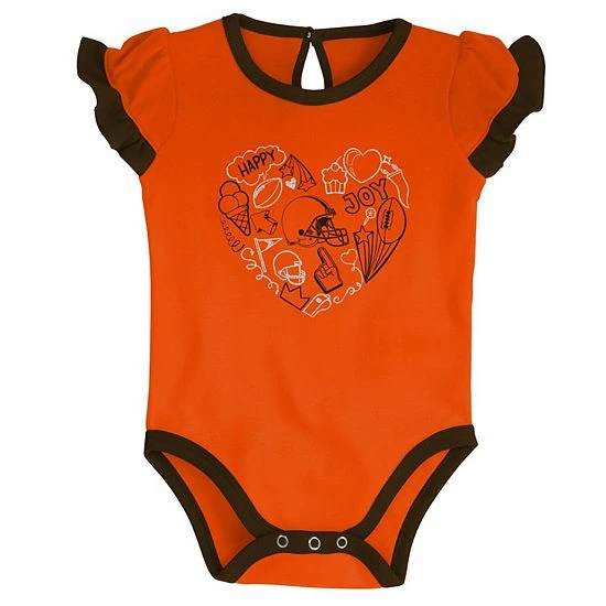 Outerstuff Newborn & Infant Brown/Orange Cleveland Browns Too Much Love Two-Piece Bodysuit Set 6 Outerstuff Newborn & Infant Brown/Orange Cleveland Browns Too Much Love Two-Piece Bodysuit Set - Image 4