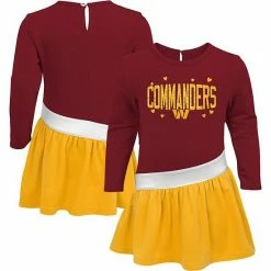 Outerstuff Girls Infant Burgundy/Gold Washington Commanders Heart To Heart Jersey Tri-Blend Dress