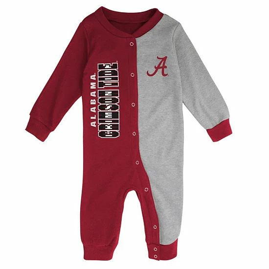 Outerstuff Infant Crimson/Gray Alabama Crimson Tide Halftime Two-Tone Sleeper 5 Outerstuff Infant Crimson/Gray Alabama Crimson Tide Halftime Two-Tone Sleeper - Image 3
