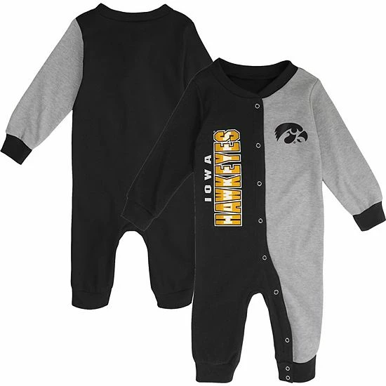 Outerstuff Infant Black/Gray Iowa Hawkeyes Halftime Two-Tone Sleeper 3 Outerstuff Infant Black/Gray Iowa Hawkeyes Halftime Two-Tone Sleeper