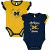Outerstuff Girls Newborn & Infant Navy/Maize Michigan Wolverines Too Much Love Two-Piece Bodysuit Set -Outerstuff shop unnamed file 2951