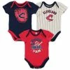 Outerstuff Newborn Navy/Red/Cream Cleveland Indians Three-Pack Number One Bodysuit -Outerstuff shop unnamed file 2988