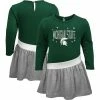 Outerstuff Girls Infant Green/Heathered Gray Michigan State Spartans Heart To Heart French Terry Dress -Outerstuff shop unnamed file 2994