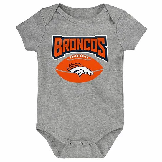 Outerstuff Infant Orange/Navy/Heathered Gray Denver Broncos 3-Pack Game On Bodysuit Set 7 Outerstuff Infant Orange/Navy/Heathered Gray Denver Broncos 3-Pack Game On Bodysuit Set - Image 5