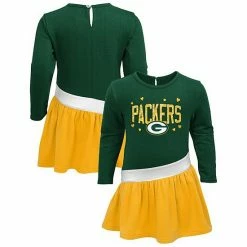 Outerstuff Girls Infant Green/Gold Green Bay Packers Heart To Heart Jersey Tri-Blend Dress