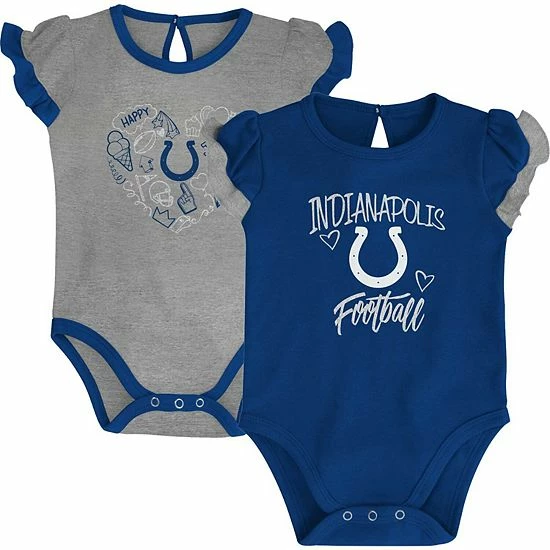 Outerstuff Newborn & Infant Royal/Gray Indianapolis Colts Too Much Love Two-Piece Bodysuit Set 4 Outerstuff Newborn & Infant Royal/Gray Indianapolis Colts Too Much Love Two-Piece Bodysuit Set - Image 2