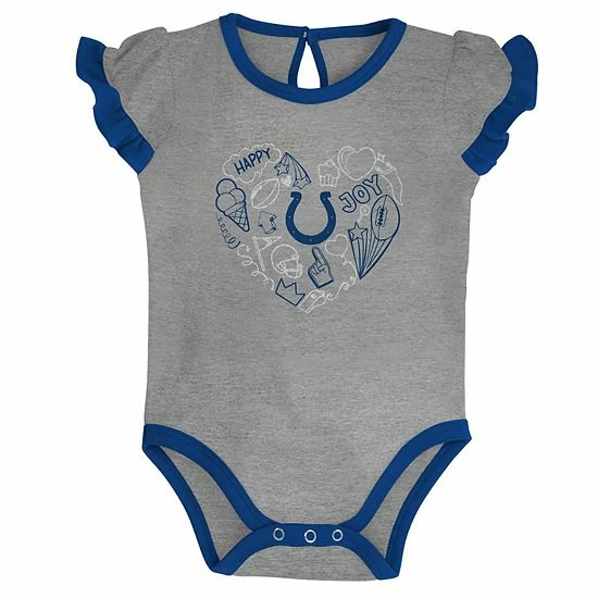 Outerstuff Newborn & Infant Royal/Gray Indianapolis Colts Too Much Love Two-Piece Bodysuit Set 6 Outerstuff Newborn & Infant Royal/Gray Indianapolis Colts Too Much Love Two-Piece Bodysuit Set - Image 4