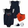 Outerstuff Girls Newborn & Infant Navy Houston Astros Three-Piece Bodysuit Bib & Bootie Set